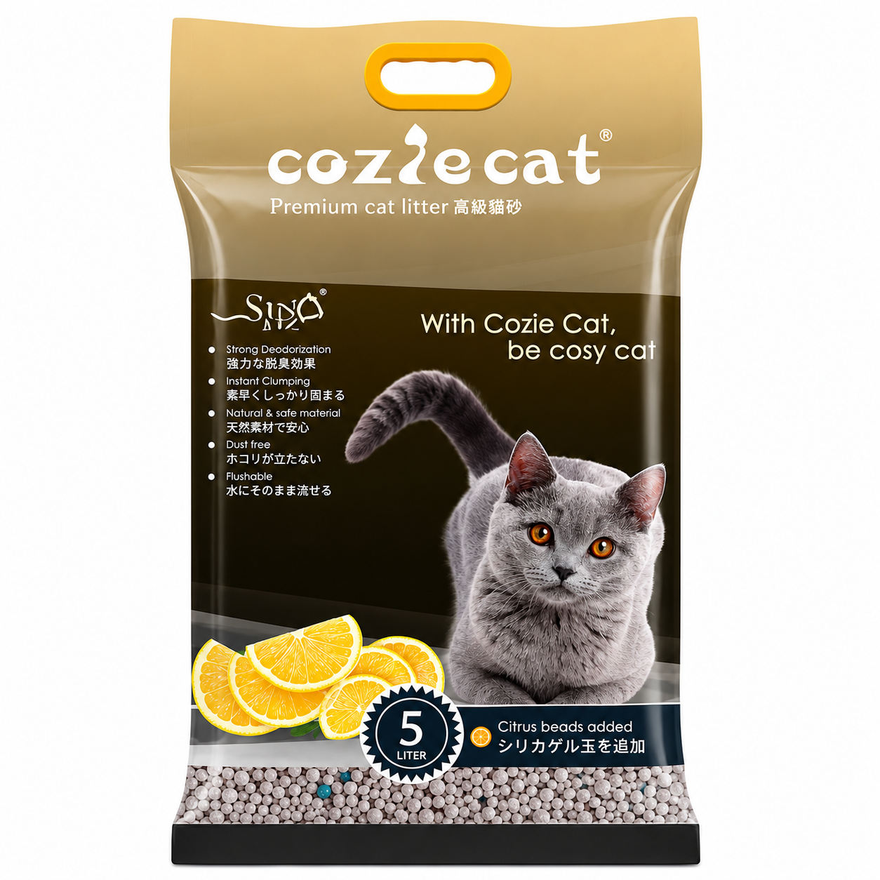 COZIE CAT LITTER LEMON 5LTR