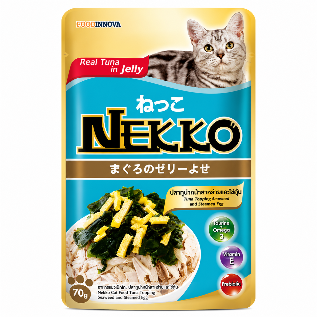 NEKKO POUCH 70G - TUNA TOPPING SEAWEED AND STEAMED EGG IN JELLY