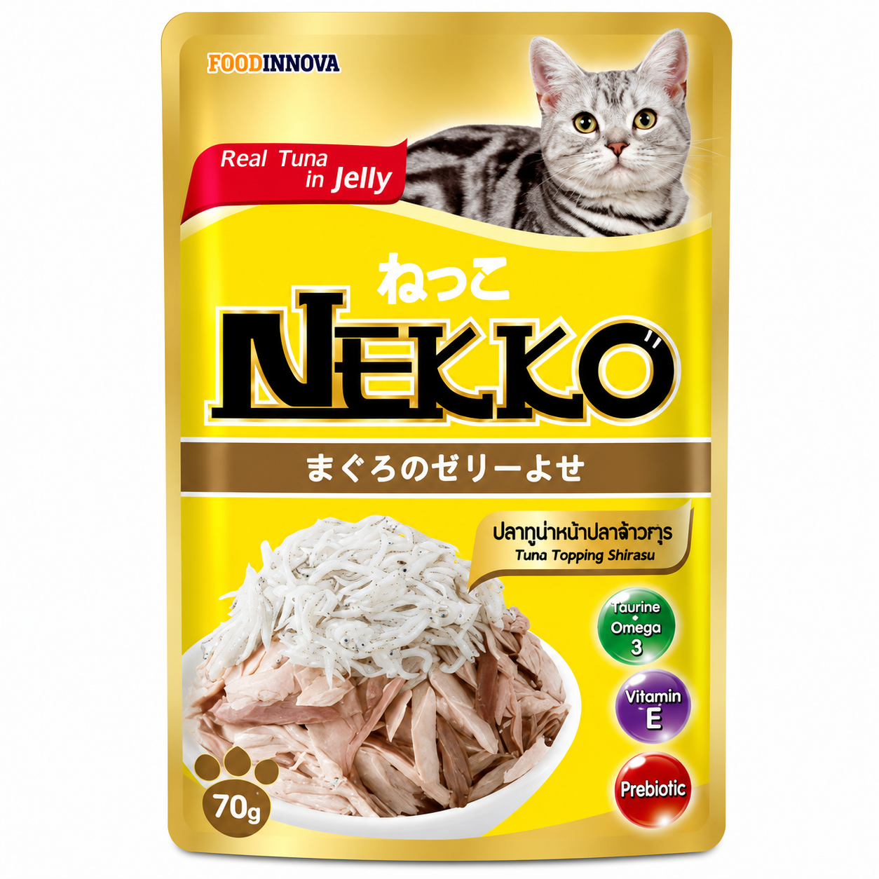NEKKO POUCH 70G - TUNA TOPPING SHIRASU IN JELLY