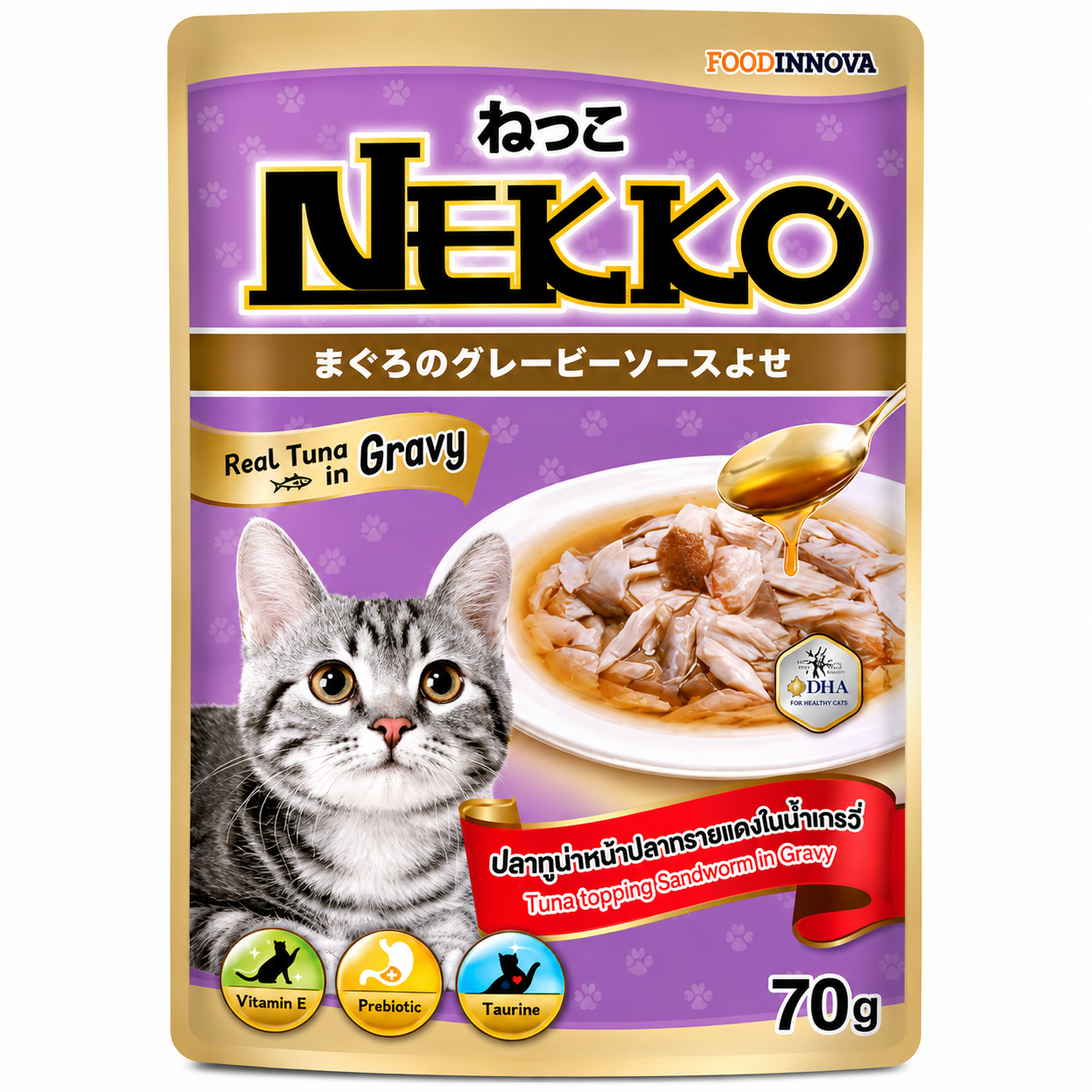 NEKKO POUCH 70G - TUNA TOPPING SEA BREAM IN GRAVY